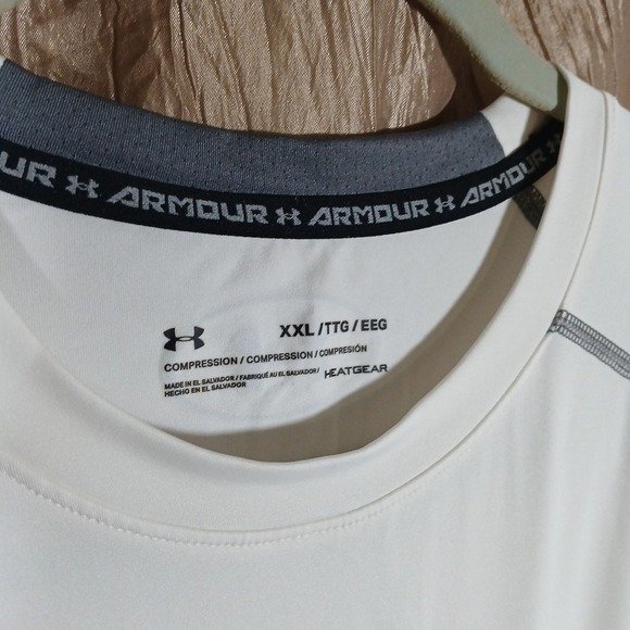 Under Armour Compression Shirt HeatGear Men's Large White Logo Base Layer LS - Picture 6 of 10